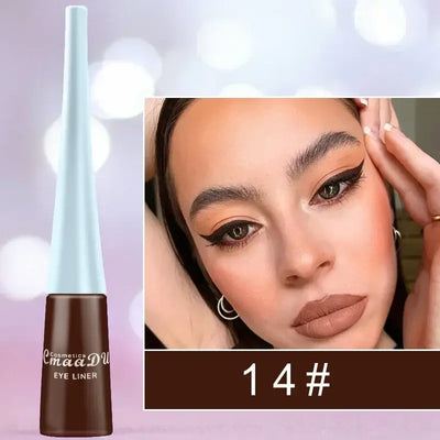 Frost Glow Cosmetics colorful liquid eyeliner pens. Waterproof, matte, easy-to-wear in blue, red, green, white, gold & brown shades.