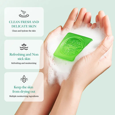 Frost Glow Cosmetics aloe facial soap deeply cleanses, hydrates & firms. Handmade moisturizing bar for face wash & body care.