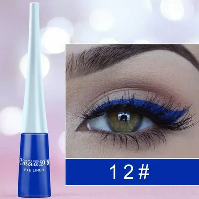 Frost Glow Cosmetics colorful liquid eyeliner pens. Waterproof, matte, easy-to-wear in blue, red, green, white, gold & brown shades.