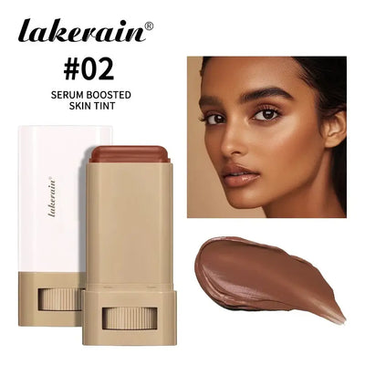 Frost Glow Cosmetics Balm Skin Eraser Stick displayed with various shades and models showcasing diverse skin tones.