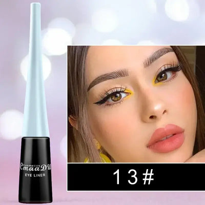 Frost Glow Cosmetics colorful liquid eyeliner pens. Waterproof, matte, easy-to-wear in blue, red, green, white, gold & brown shades.