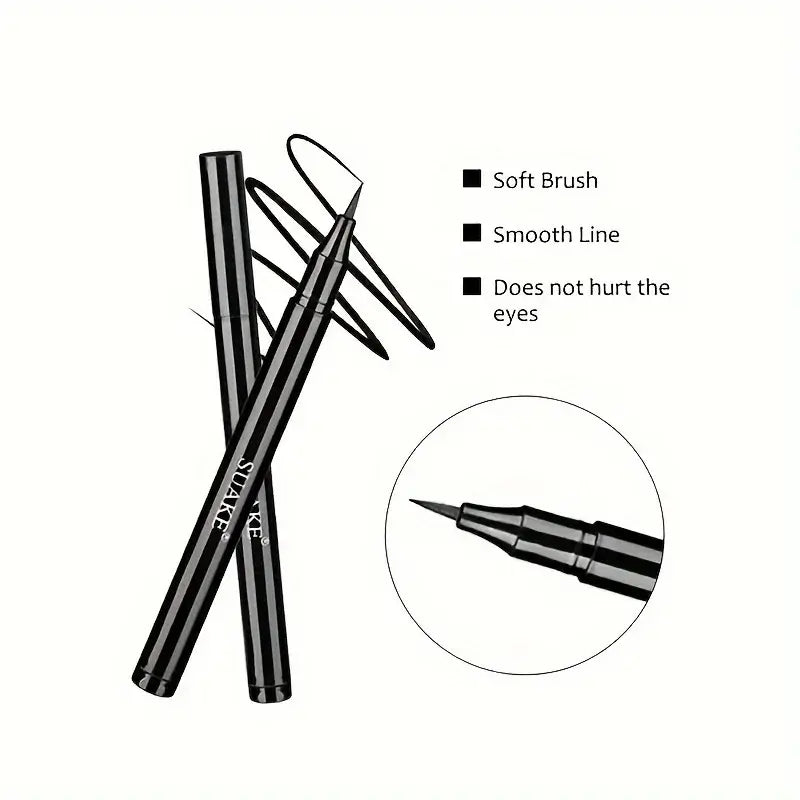 Frost Glow Cosmetics quick-dry eyeliner pen. Waterproof, anti-smudge, long-lasting matte eye liner for smooth, precise makeup looks.