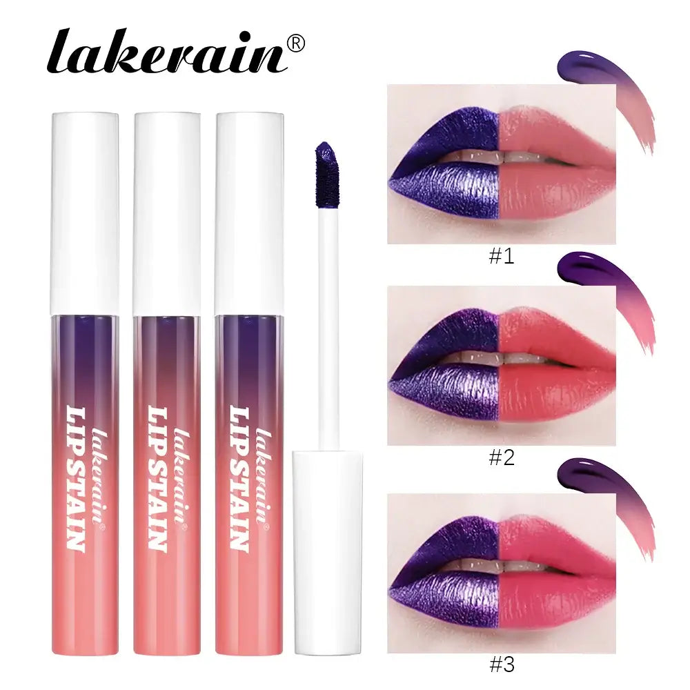 Frost Glow Cosmetics 3-color peel-off liquid lipstick. Waterproof, moisturizing, no fading lip gloss for bold & lasting tattoo effect.