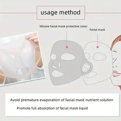 Frost Glow Cosmetics silicone mask cover reusable 3D design locks in moisture, prevents evaporation & boosts sheet mask results.