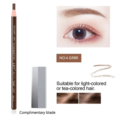 Frost Glow Cosmetics eyebrow pencil. Waterproof, long-lasting, feather-light formula for natural brow lift & professional definition.