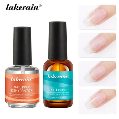 Frost Glow Cosmetics 2Pcs Fast Air Dry Nail Prep with Nail Primer and Dehydrator for Perfect Manicure