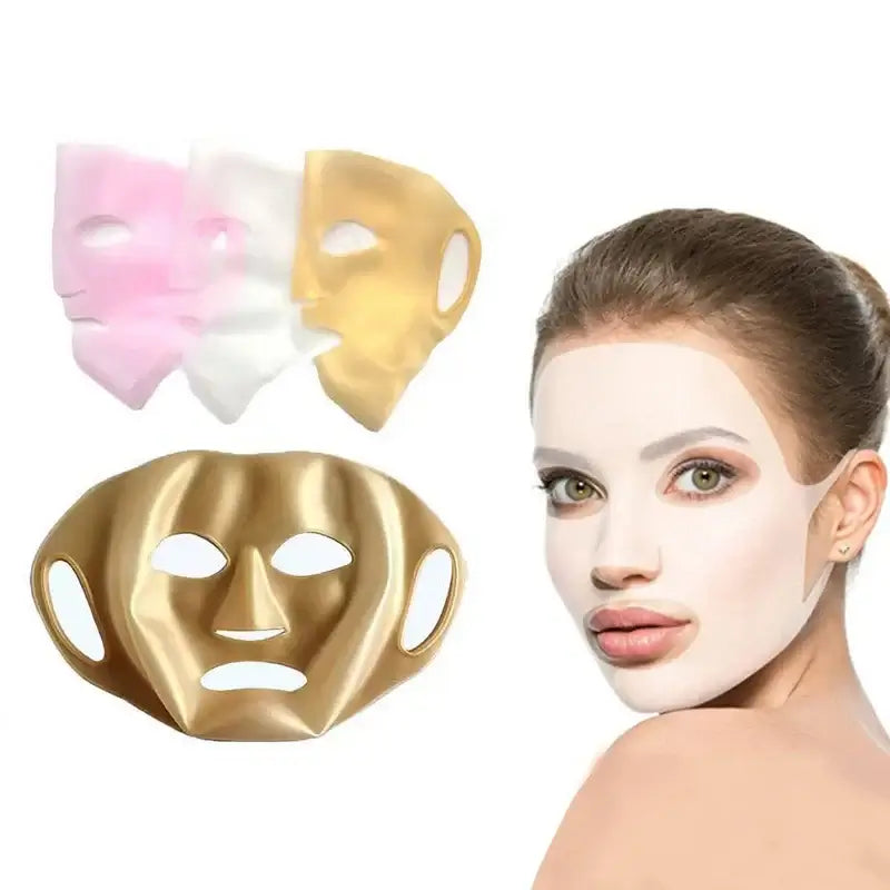 Frost Glow Cosmetics silicone mask cover reusable 3D design locks in moisture, prevents evaporation & boosts sheet mask results.