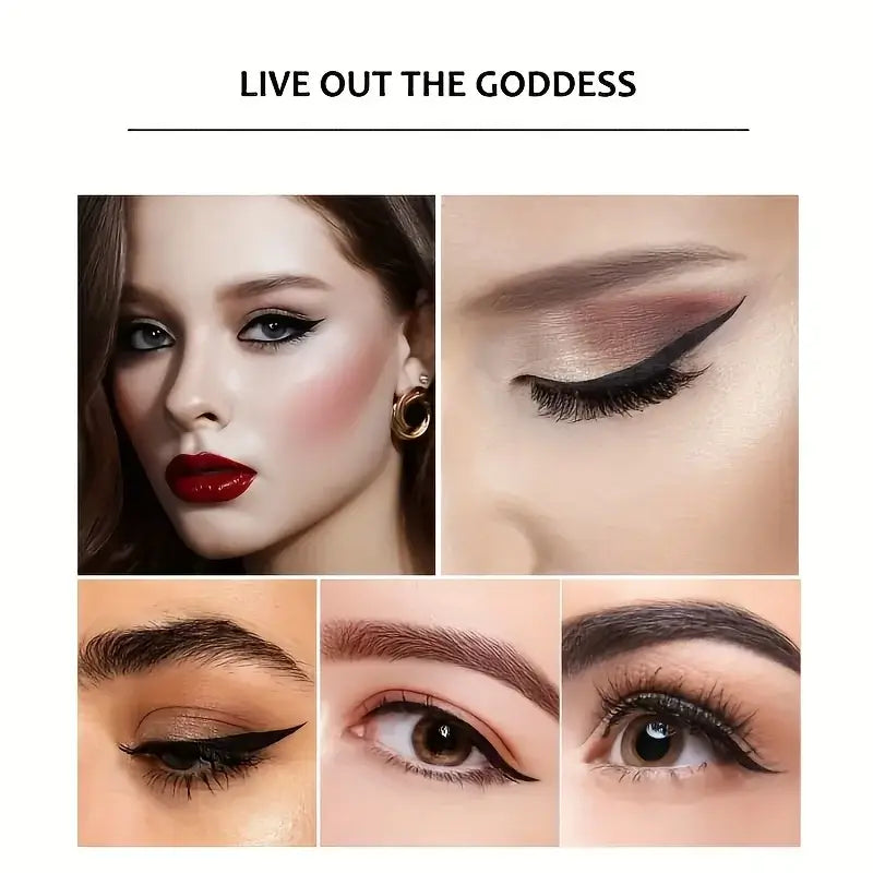 Frost Glow Cosmetics quick-dry eyeliner pen. Waterproof, anti-smudge, long-lasting matte eye liner for smooth, precise makeup looks.