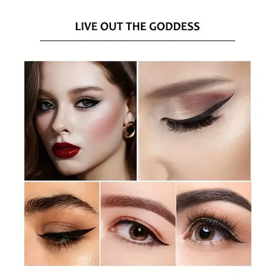 Frost Glow Cosmetics quick-dry eyeliner pen. Waterproof, anti-smudge, long-lasting matte eye liner for smooth, precise makeup looks.