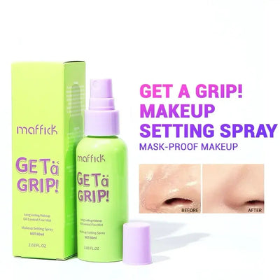 Frost Glow Cosmetics 60ml cooling setting spray. Hydrating, oil-control, waterproof mist for all skin types, long-lasting makeup hold.