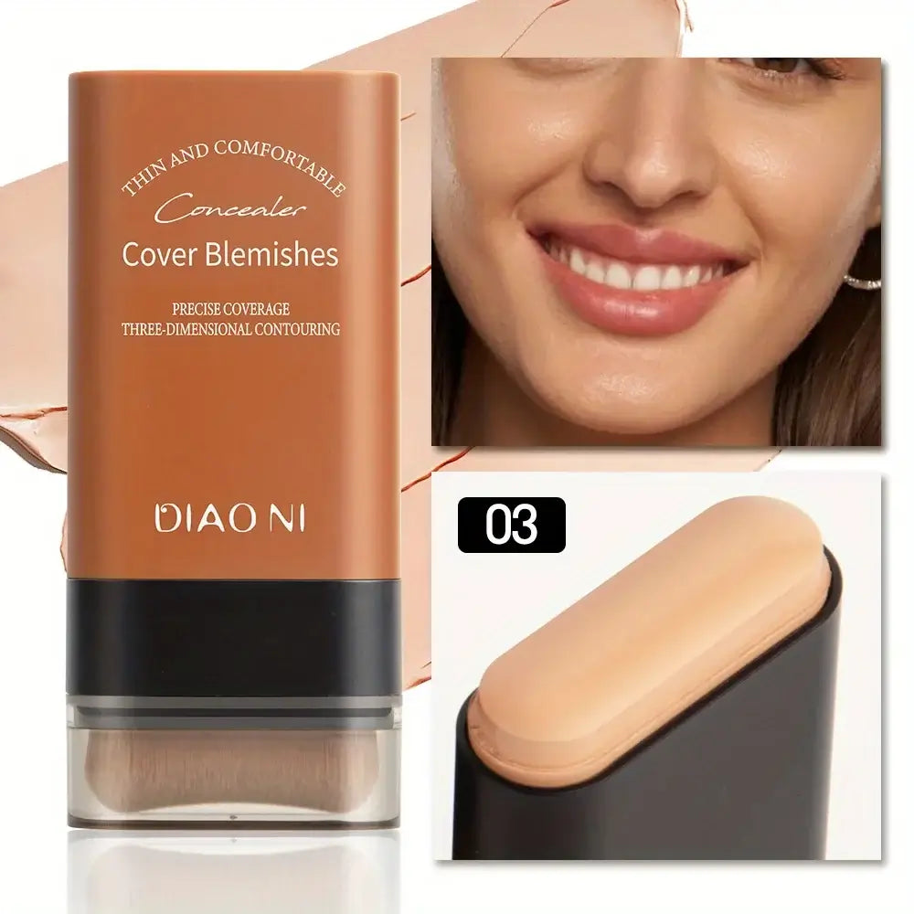 DIAO NI Concealer for cover blemishes with an image of a model showcasing its application on skin.