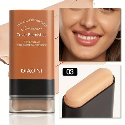 DIAO NI Concealer for cover blemishes with an image of a model showcasing its application on skin.