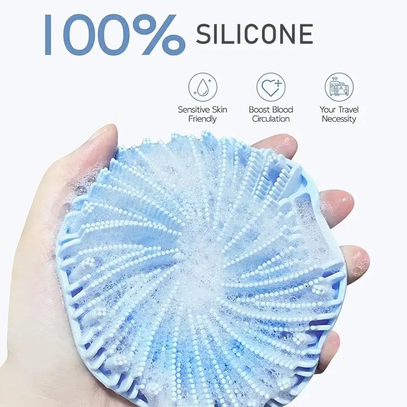 Durable silicone body scrubber for effective exfoliation. Cleanses, massages & smooths skin for a refreshing shower experience.