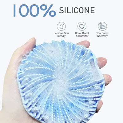 Durable silicone body scrubber for effective exfoliation. Cleanses, massages & smooths skin for a refreshing shower experience.