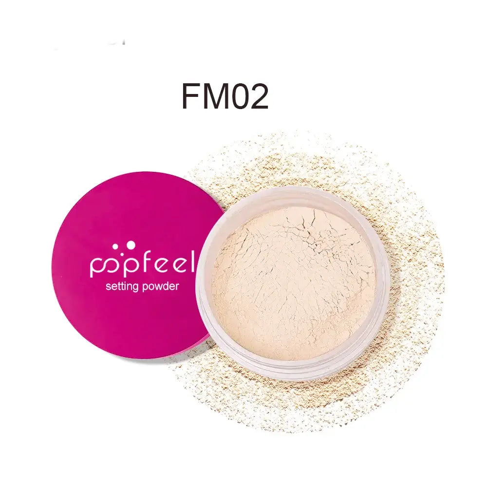 Discover Frost Glow Cosmetics 3-color lightweight oil-control loose powder. Waterproof, long-lasting, no-cake, flawless finish.