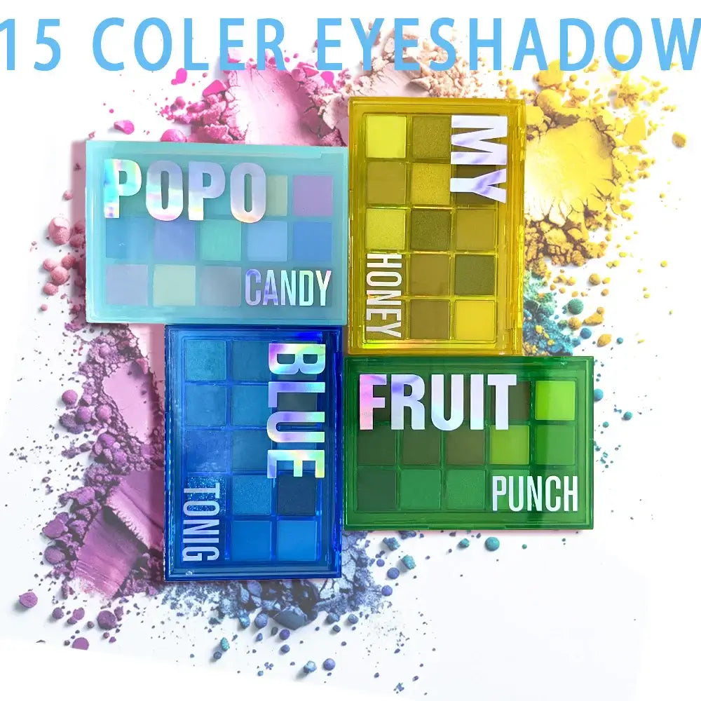 Frost Glow Cosmetics 15-shade eyeshadow palette. High-pigment shimmer, matte & metallic neutrals & bolds, waterproof & long-lasting.