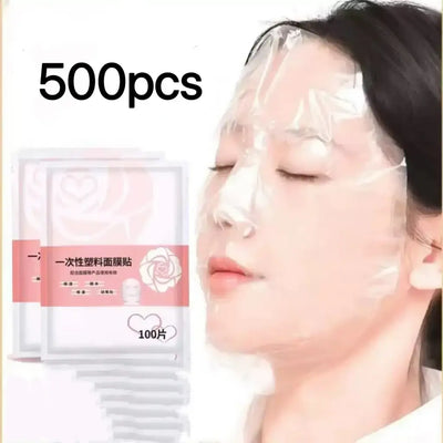 Frost Glow Cosmetics 100pcs facial mask paper sheets are unscented, hydrating & moisture-retentive DIY skincare wraps for soft skin.