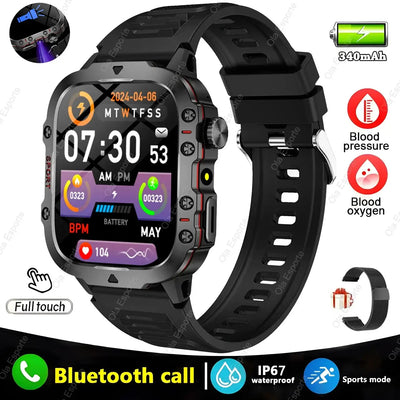 Conquer every challenge with Frost Glow Cosmetics 2025 Military Smart Watch – rugged, waterproof, fitness tracker & Bluetooth calls.