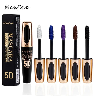 Frost Glow Cosmetics 5D silk mascara. Waterproof, non-caking formula for bold black lashes with length, volume & long-lasting wear.