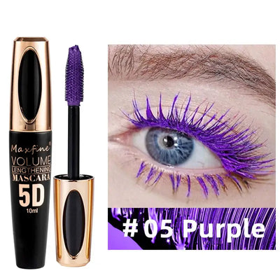 Frost Glow Cosmetics 5D silk mascara. Waterproof, non-caking formula for bold black lashes with length, volume & long-lasting wear.