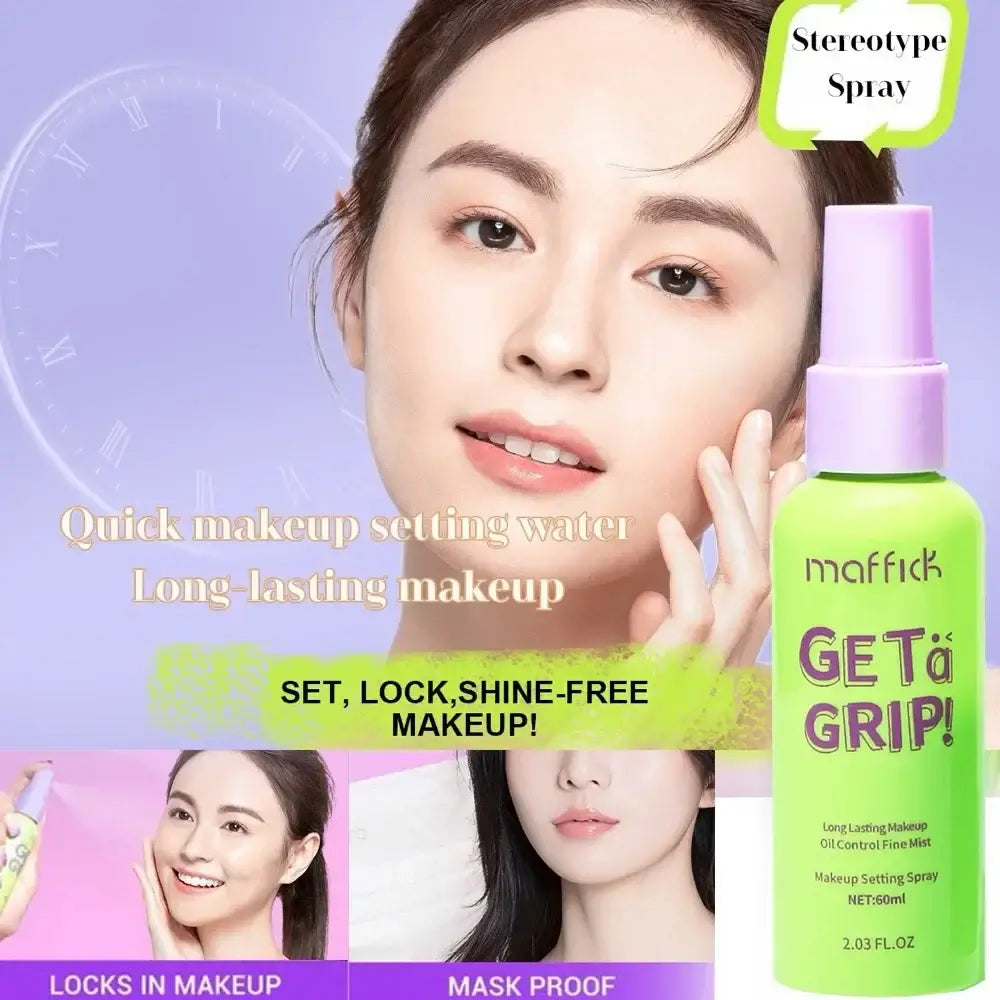 Frost Glow Cosmetics 60ml cooling setting spray. Hydrating, oil-control, waterproof mist for all skin types, long-lasting makeup hold.