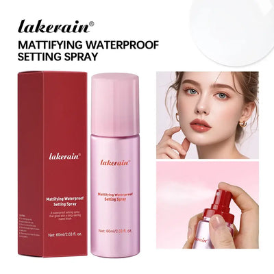 Frost Glow Cosmetics mattifying waterproof setting spray. Oil-control, non-sticky, glossy matte base fixer for all skin types.