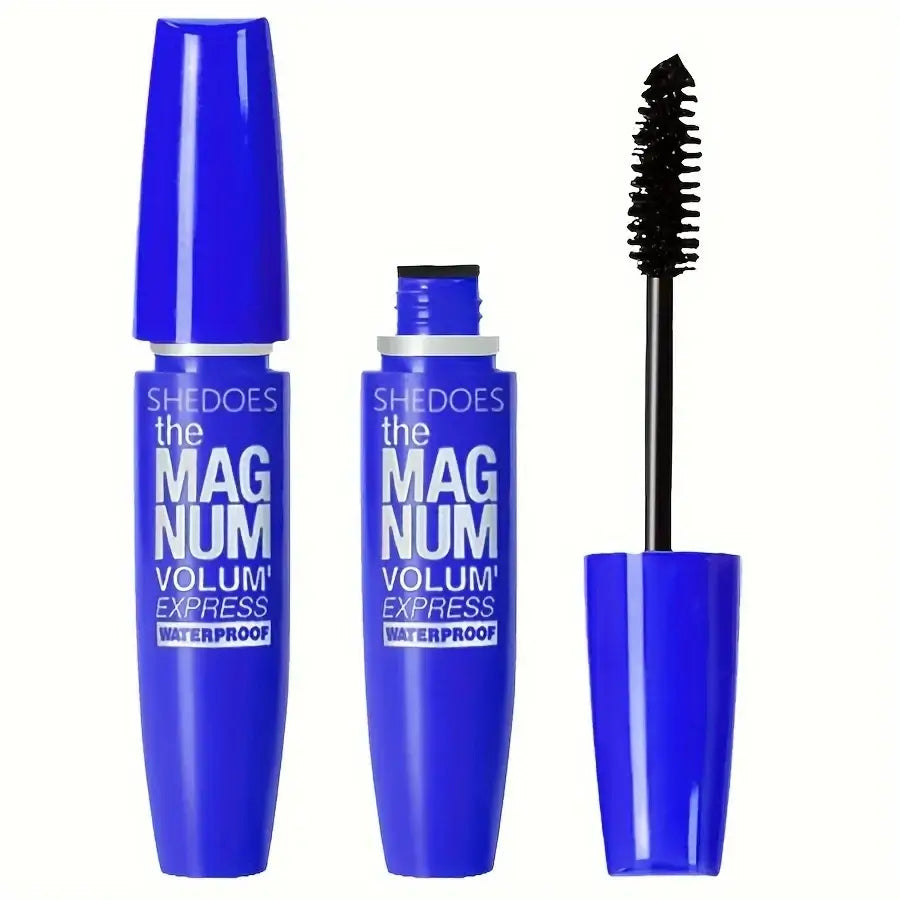 Frost Glow Cosmetics 4D black mascara. Waterproof liquid fiber formula for thickening, lengthening & curling lashes all day.