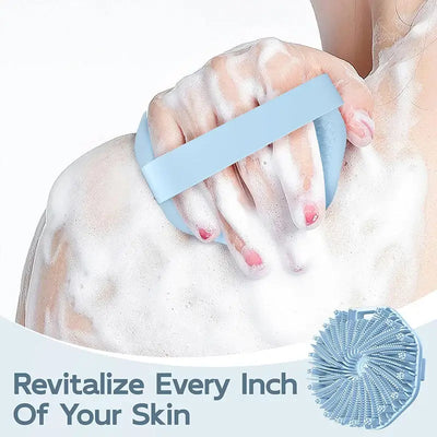 Durable silicone body scrubber for effective exfoliation. Cleanses, massages & smooths skin for a refreshing shower experience.