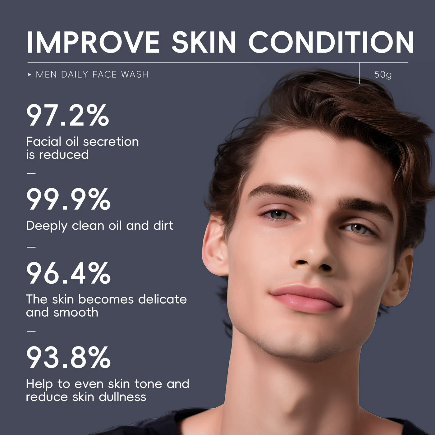 Frost Glow Cosmetics men’s foaming cleanser deeply cleanses, removes blackheads, controls oil & moisturizes for refreshed skin.