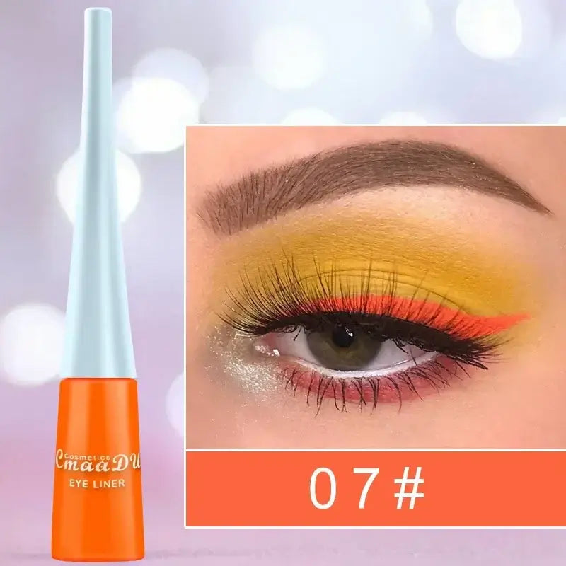 Frost Glow Cosmetics colorful liquid eyeliner pens. Waterproof, matte, easy-to-wear in blue, red, green, white, gold & brown shades.