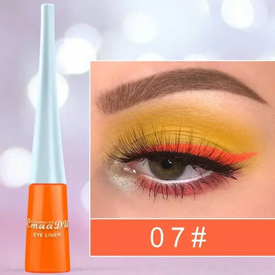 Frost Glow Cosmetics colorful liquid eyeliner pens. Waterproof, matte, easy-to-wear in blue, red, green, white, gold & brown shades.