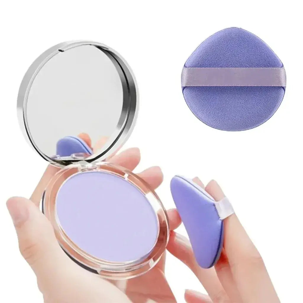 Frost Glow Cosmetics lavender pressed powder. Full coverage, matte finish, long-lasting oil control compact for flawless foundation.