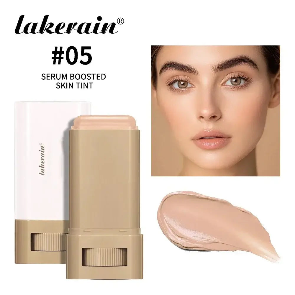 Frost Glow Cosmetics Balm Skin Eraser Stick displayed with various shades and models showcasing diverse skin tones.