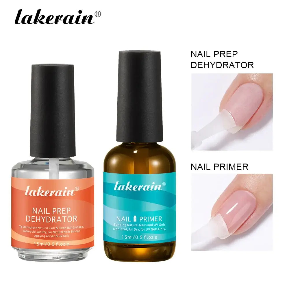 Frost Glow Cosmetics 2Pcs Fast Air Dry Nail Prep with Nail Primer and Dehydrator for Perfect Manicure