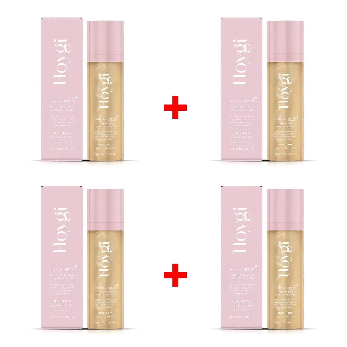 Frost Glow Cosmetics Hoygi SPF 50+ setting spray. Oil-control, matte, waterproof fixer with sun protection & fast film formation.