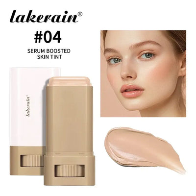 Frost Glow Cosmetics Balm Skin Eraser Stick displayed with various shades and models showcasing diverse skin tones.