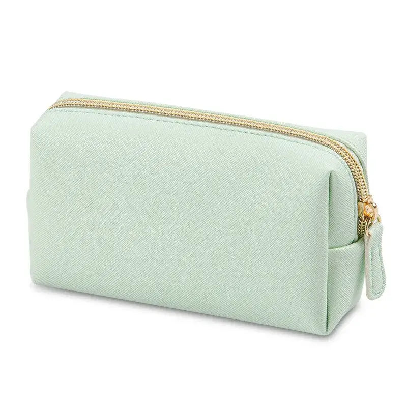 Stay organized in style with Frost Glow’s waterproof PU leather cosmetic bag—perfect for travel, makeup, and toiletry storage. Sleek, durable, and portable.
