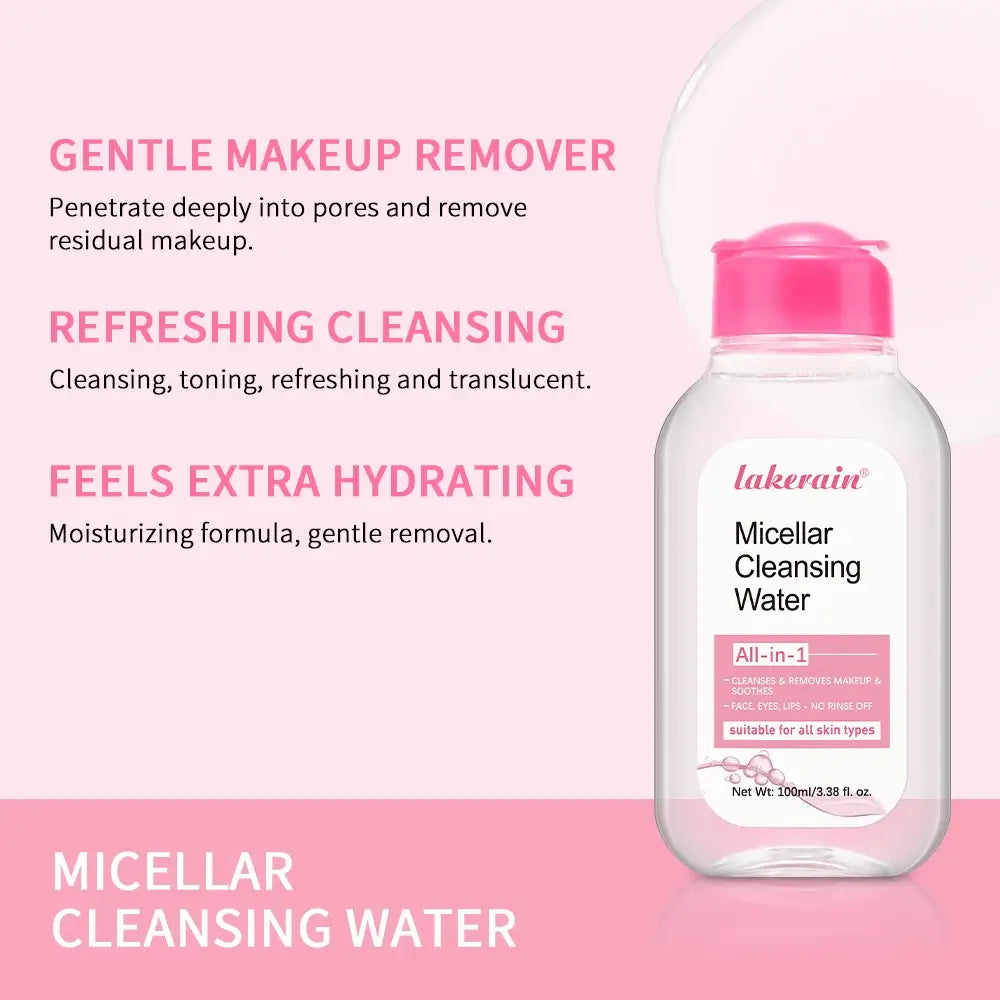Frost Glow Cosmetics micellar water 100ml removes makeup, hydrates & refreshes skin. Gentle deep cleanser & facial makeup remover.