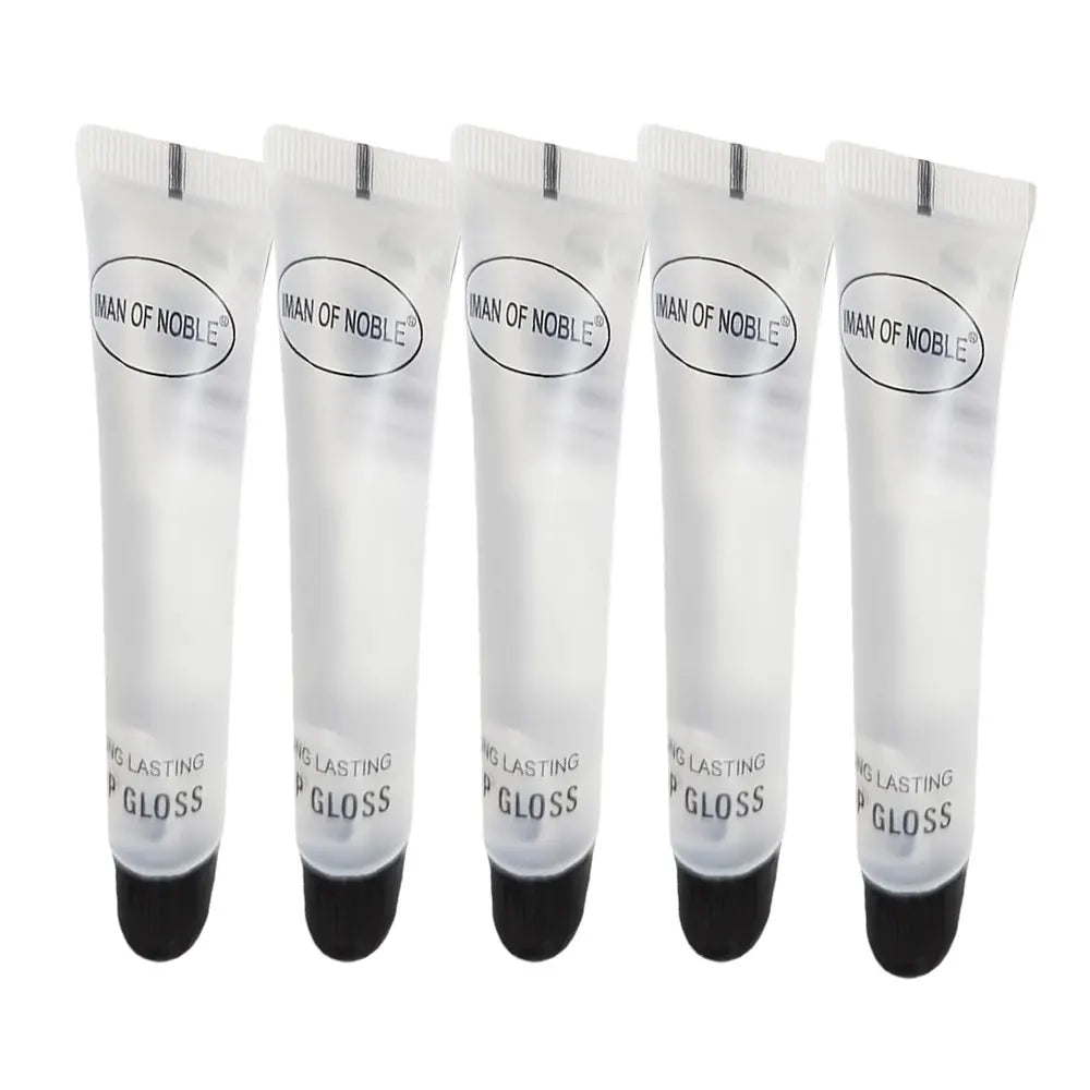 Frost Glow Cosmetics 5pcs Lip Gloss Set. Hydrating, non-sticky shine with moisturizing lip oil for smooth, glossy lips all day.