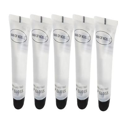 Frost Glow Cosmetics 5pcs Lip Gloss Set. Hydrating, non-sticky shine with moisturizing lip oil for smooth, glossy lips all day.