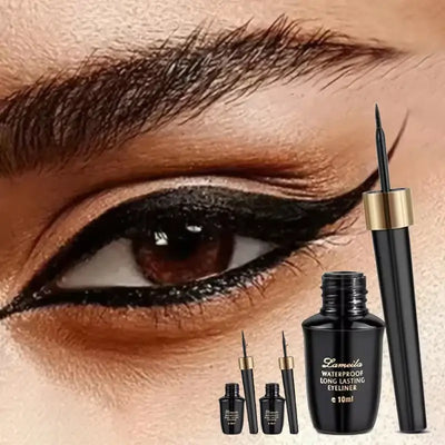 Frost Glow Cosmetics long-lasting waterproof eyeliner pen. Ultra-fine, hard-tipped gel for precise black lines & smudge-proof wear.