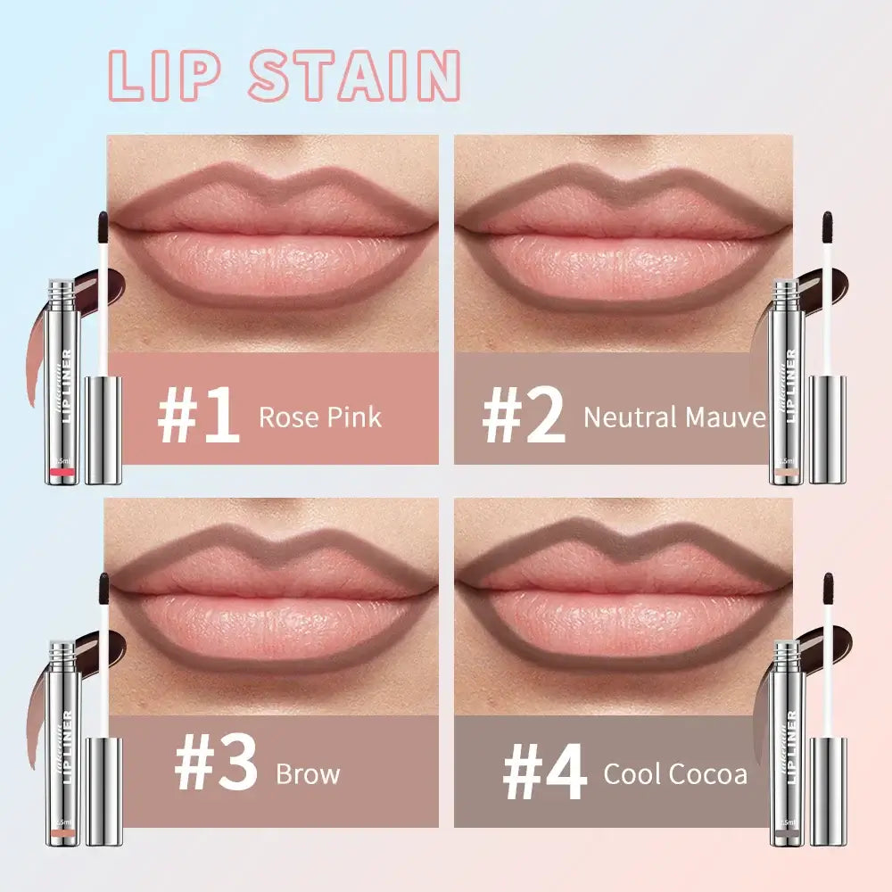 Frost Glow Cosmetics waterproof peel-off lip liner & tattoo gloss. Long-lasting matte lip tint for bold contour & smudge-proof lips.