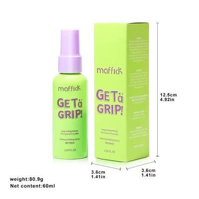 Frost Glow Cosmetics 60ml cooling setting spray. Hydrating, oil-control, waterproof mist for all skin types, long-lasting makeup hold.