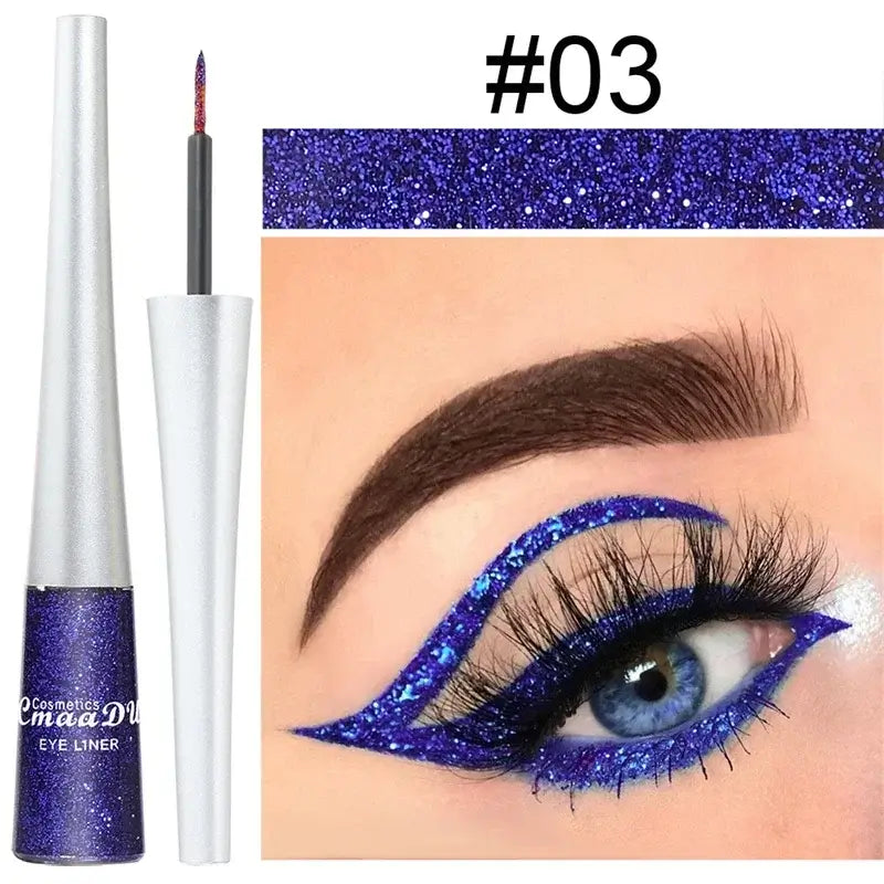 Frost Glow Cosmetics colorful liquid eyeliner pens. Waterproof, matte, easy-to-wear in blue, red, green, white, gold & brown shades.
