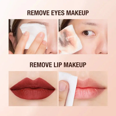 Gently remove makeup with Frost Glow's 5/10pcs wipes. Enriched with plant extracts for deep cleansing without residue. Safe for eyes & lips.