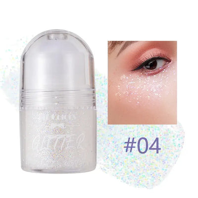 Frost Glow Cosmetics Rolling Ball Gel in various colors, showcasing shimmering effects on face and body for a glowing look.