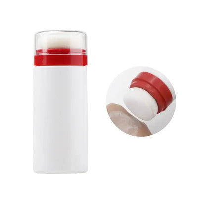 Frost Glow Cosmetics baby powder puff bottle. Compact loose powder container with cap, ideal for travel & storage, random colors.