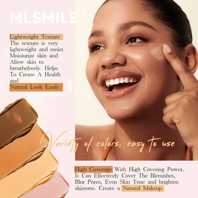 Frost Glow Cosmetics Waterproof Cream Foundation Stick in Golden, showcasing before and after skin transformation.