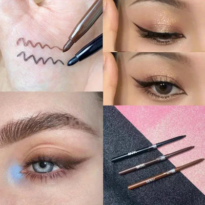 Frost Glow Cosmetics eyeliner gel pencil. Waterproof, matte, ultra-fine, quick-dry & smudge-proof eyeliner for smooth eye makeup.