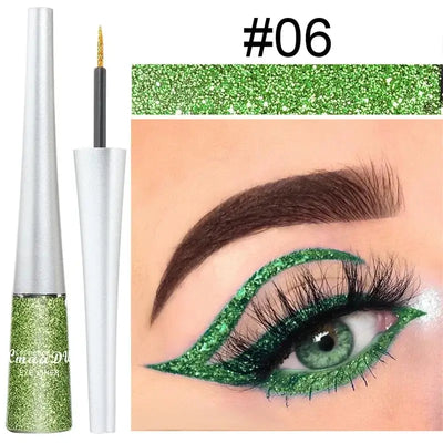 Frost Glow Cosmetics colorful liquid eyeliner pens. Waterproof, matte, easy-to-wear in blue, red, green, white, gold & brown shades.